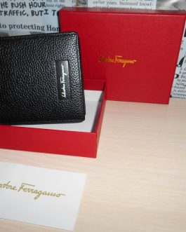 PORTOfel negru original pentru bărbați de Salvatore Ferragamo, piele, Italia