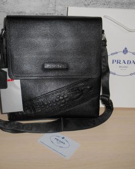 PRADA Leather men's bag. Messenger bag, skin, Italy