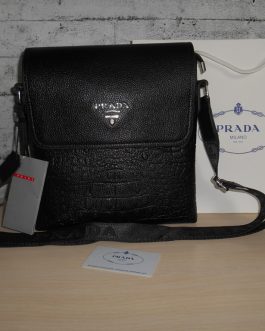 PRADA Leather men's bag. Messenger bag, skin, Italy