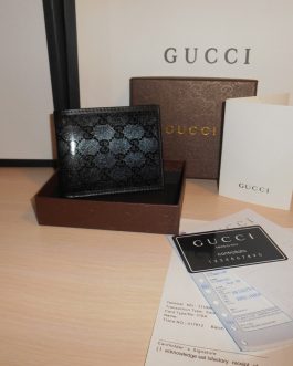 GUCCI Оryginalny czarny PORTFEL MĘSKI, skóra, Włochy