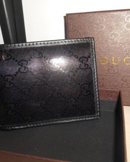 PORTOfel BĂRBAȚI GUCCI Original negru, piele, Italia