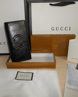 GUCCI LARGE оригинальный мужской кошелек, кожа, Италия