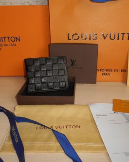 Louis Vuitton portmonetka Czarny portfel męski skóra