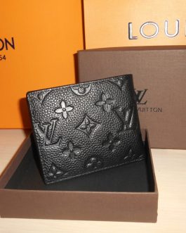 Кошелек Louis Vuitton Черный кожаный мужской кошелек