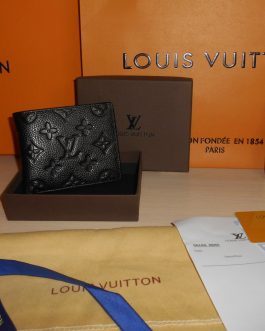 Louis Vuitton portmonetka Czarny portfel męski skóra