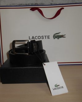 Lacoste Męski pasek firmowy, skóra naturalna, Francja