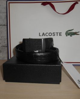 Lacoste Męski pasek firmowy, skóra naturalna, Francja