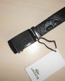 Lacoste Men's brand belt, natural leather, France