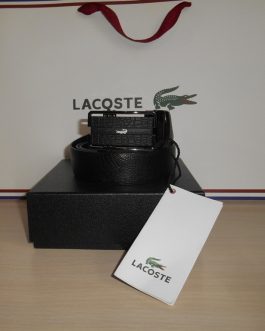 Lacoste Męski pasek firmowy, skóra naturalna, Francja