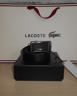 Lacoste Men's brand belt, natural leather, France