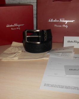 Salvatore Ferragamo pasek firmowy, skóra naturalna, Włochy