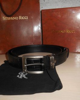 Stefano Ricci Men's brand belt, natural leather, Italy