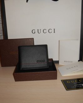 GUCCI ORIGINAL BLACK MEN'S WALLET leather, Italy