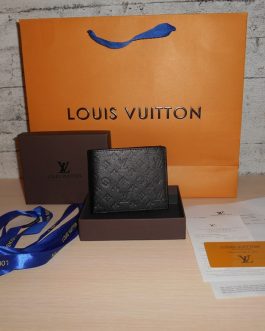 Louis Vuitton portmonetka Czarny portfel męski skóra