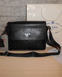 PRADA Leather men's bag. Messenger bag, skin, Italy