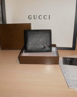 GUCCI Оригинальный черный мужской кошелек, кожа, Италия