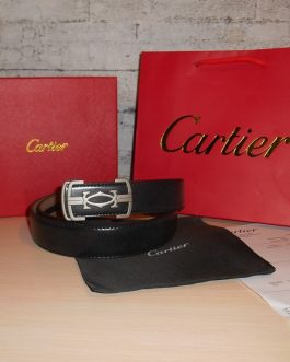Cartier Męski pasek firmowy, skóra naturalna, Francja