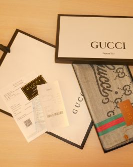 Eșarfă originală GUCCI, Fir, eșarfă pentru bărbați și femei, Italia