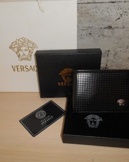 Versace Мужской кошелек Оригинал черный, кожа, Италия