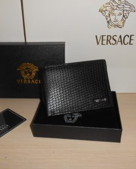 Versace Мужской кошелек Оригинал черный, кожа, Италия