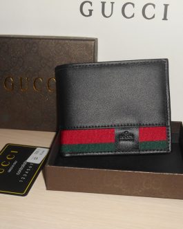 GUCCI Оryginalny czarny PORTFEL MĘSKI skóra, Włochy