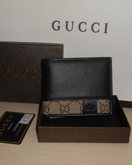 GUCCI Оryginalny czarny PORTFEL MĘSKI skóra, Włochy