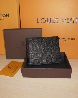 Кошелек Louis Vuitton Черный кожаный мужской кошелек