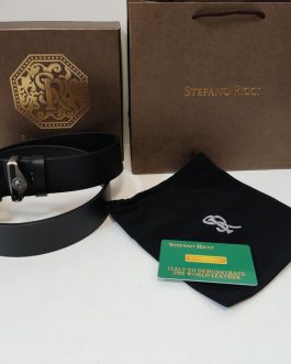 Stefano Ricci Men's brand belt, natural leather, Italy