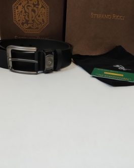 Stefano Ricci Men's brand belt, natural leather, Italy