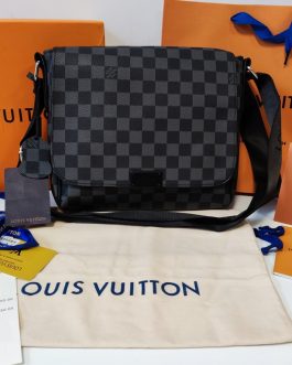 LOUIS VUITTON мужская сумка через плечо, кожа, Франция