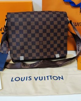 LOUIS VUITTON мужская сумка через плечо, кожа, Франция