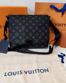 LOUIS VUITTON мужская сумка через плечо, кожа, Франция