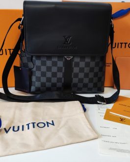 LOUIS VUITTON мужская сумка через плечо, кожа, Франция