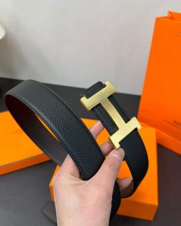 Pasek firmowy dwustronny męski, damski, skóra Hermes od reki