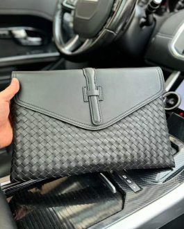 Skorzana męska torba torebka saszetka Bottega Veneta, skóra, Włochy