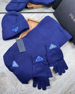 Prada set scarf hat gloves