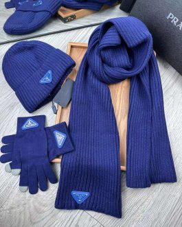 Prada set scarf hat gloves