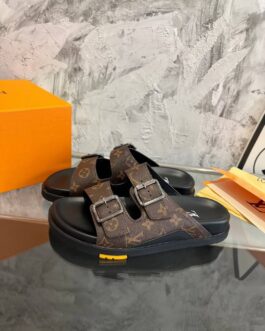 Louis Vuitton Buty, sandaly klapki, skora