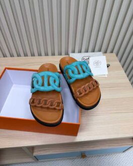 Hermes Buty, sandaly klapki, skora