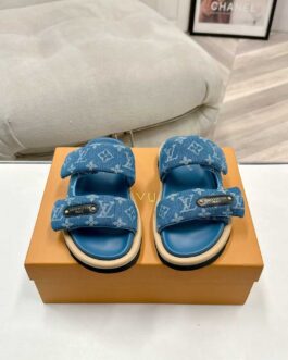 Louis Vuitton Buty, sandaly klapki, skora