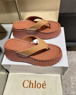 Chloe Buty, sandaly klapki, skora