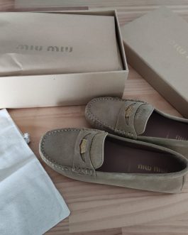 Miu Miu loafers women's ballerinas LoAfersa leather from hand