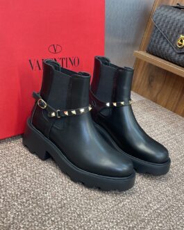 Valentino Buty damskie, kozaki, botki, skóra