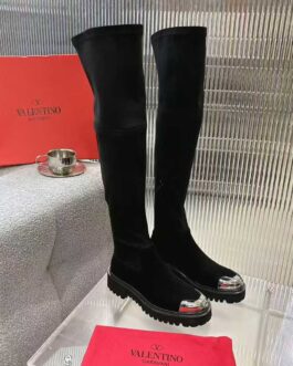Valentino Buty damskie, kozaki, botki, skóra