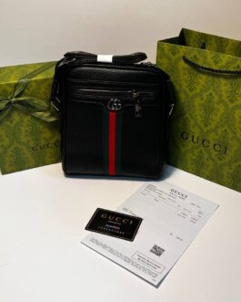 Gucci męska torba torebka Listonoszka, skóra, Włochy