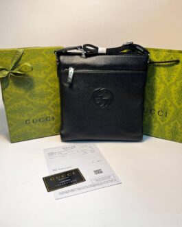 Gucci męska torba torebka Listonoszka, skóra, Włochy