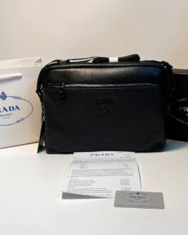 Prada męska aktówka torba torebka Listonoszka, skóra, Włochy