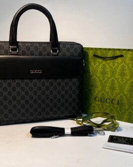 Gucci Skorzana męska torba aktówka skóra, Włochy