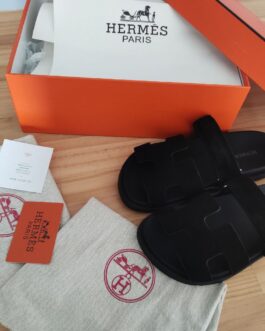 Buty klapki Hermes, skóra od reki