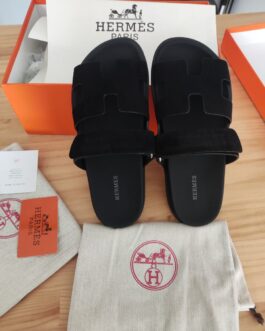 Buty klapki Hermes, skóra od reki